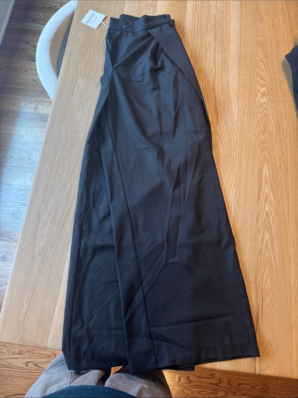 Black Maxi Skirt with Front Panel Detail -